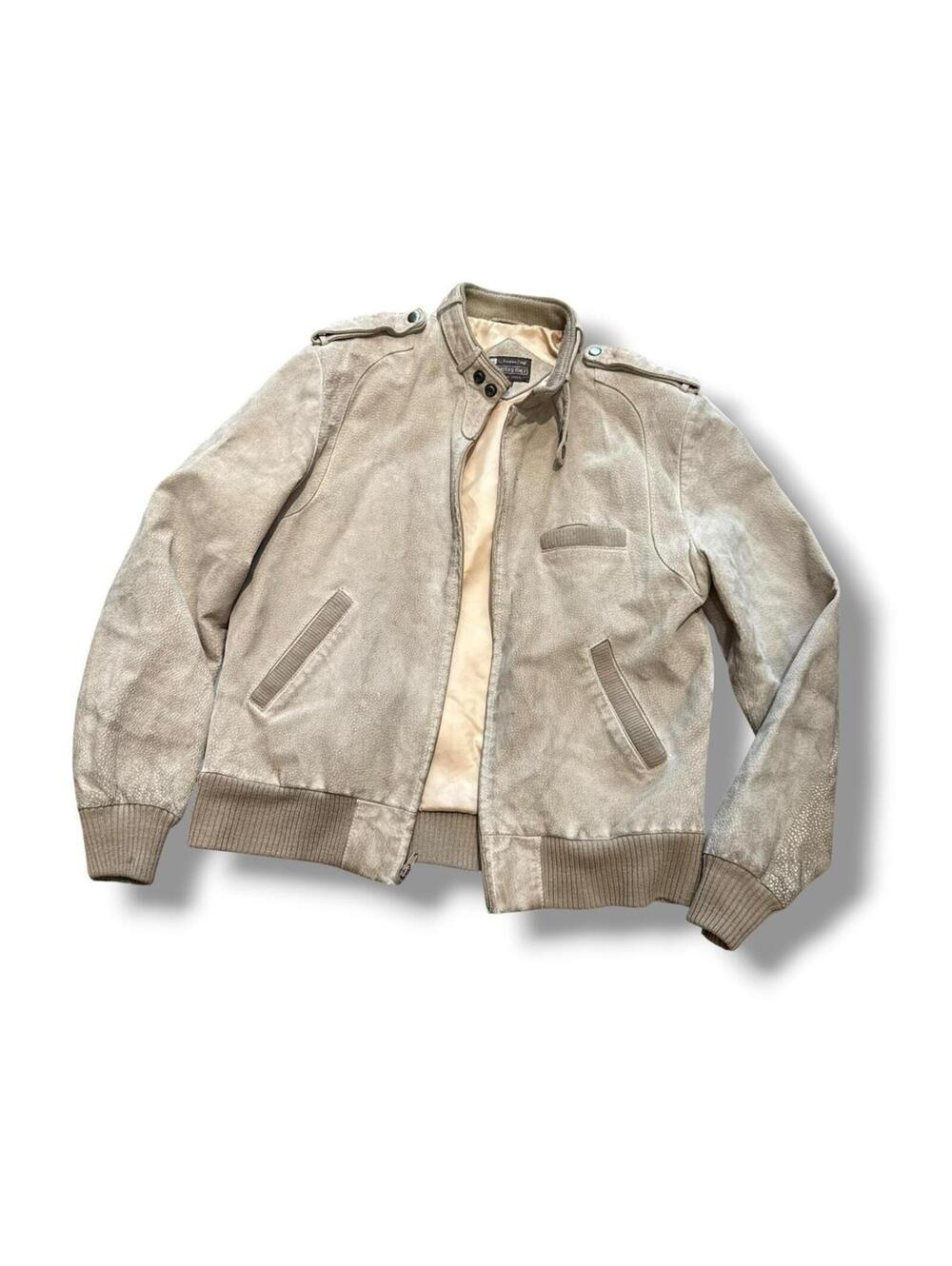 Tan Members Only Suede Leather Jacket